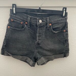 Classic Black Denim Shorts